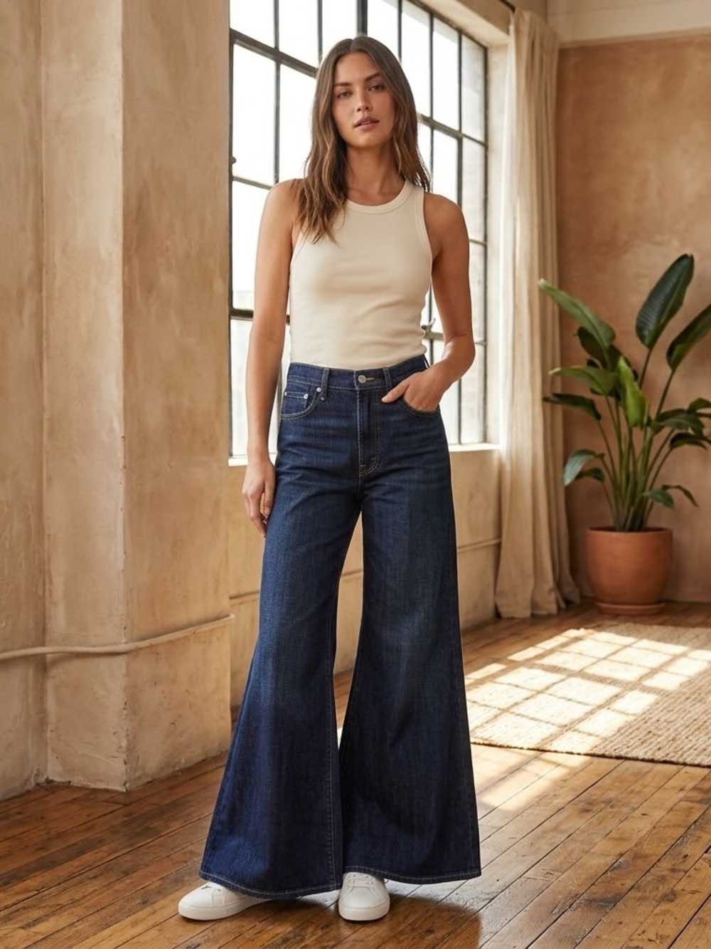 142-Citizens of Humanity Ayla Baggy Wide Leg Jeans Size 27 Indigo NWOT Sample